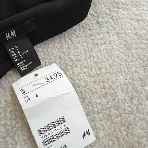 NWT H&M Black Plunge Mesh Cocktail Jumpsuit 4 - Picture 2 of 10